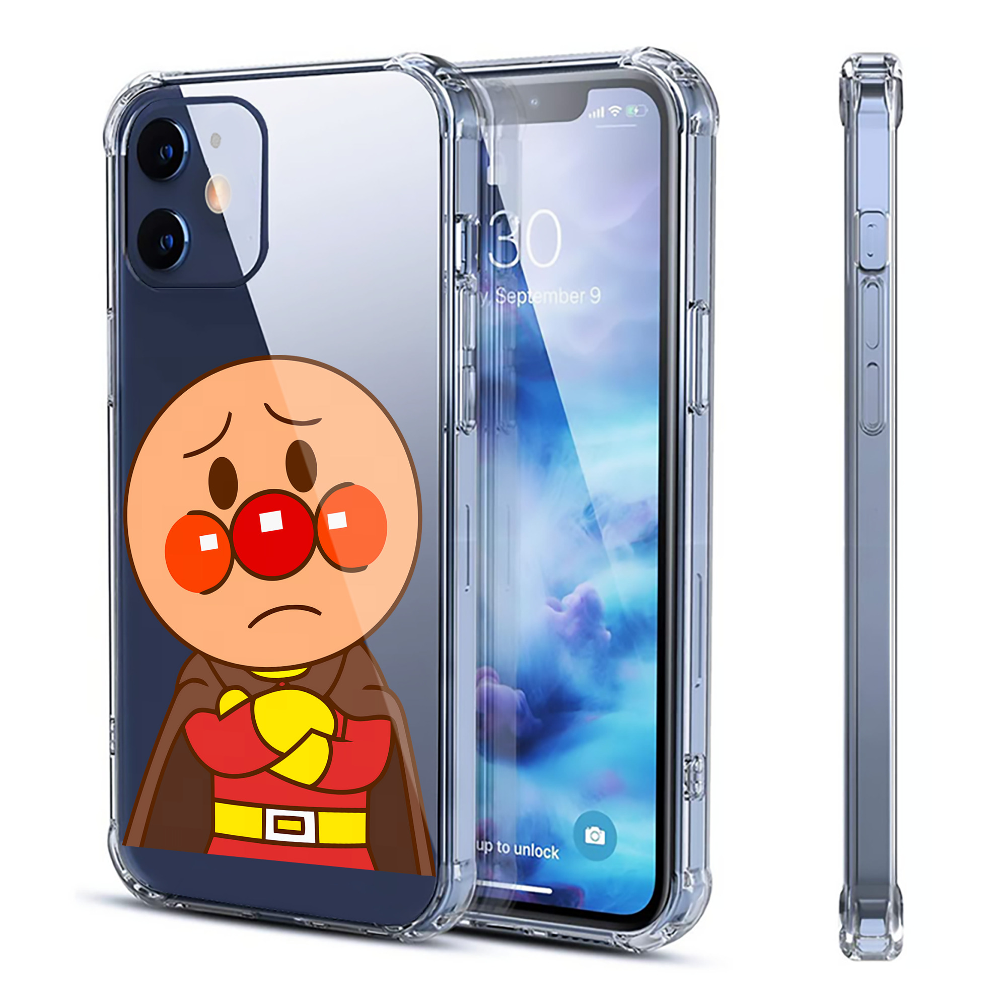 （画像用） アンパンマン Anpanman 【iPhone 12シリーズ対応】透明スマホケース（クリアソフトケース）
